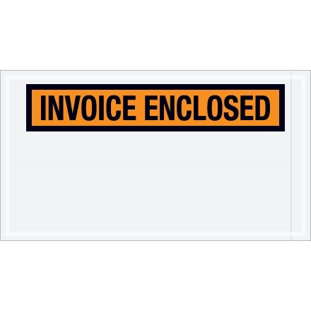"Invoice Enclosed" Envelopes, Orange, 5 1/2 x 10"