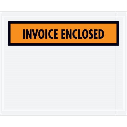 "Invoice Enclosed" Envelopes, Orange, 4 1/2 x 5 1/2"