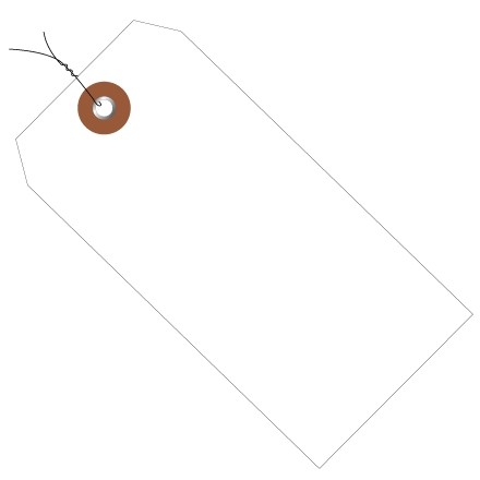 Pre-Wired White Plastic Tags #5 - 4 3/4 x 2 3/8"