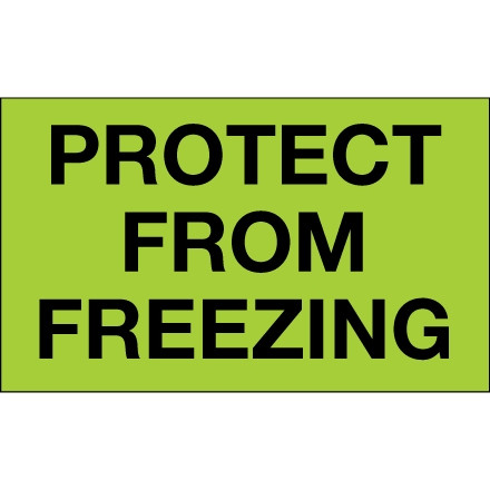 " Protect From Freezing" Green Climate Labels, 3 x 5"