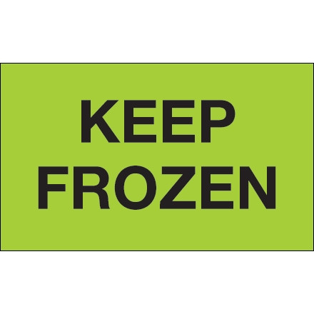 " Keep Frozen" Green Climate Labels, 3 x 5"
