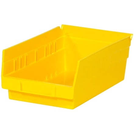 Plastic Shelf Bins, Yellow, 11 5/8 x 6 5/8 x 4"