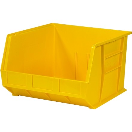 Stackable Plastic Bins, Yellow, 18 x 16 1/2 x 11"