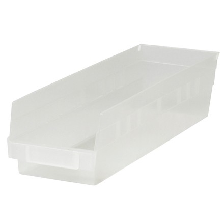 Plastic Shelf Bins, Clear, 17 7/8 x 4 1/8 x 4"