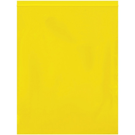 Reclosable Poly Bags, 12 x 15", 2 Mil, Yellow