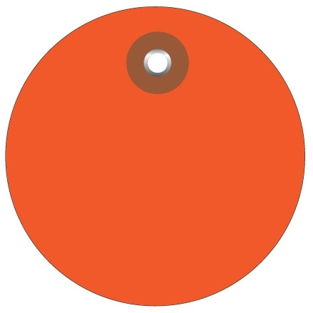 Orange Plastic Circle Tags - 2"