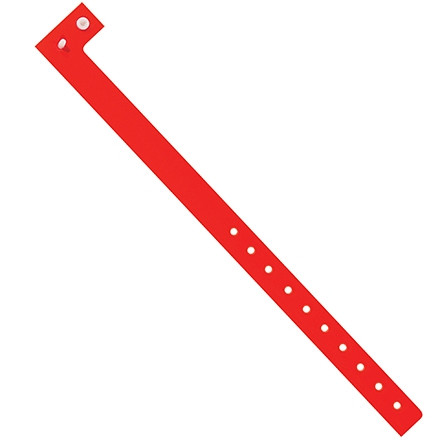 Day-Glo Red Plastic Wristbands, 3/4 x 10"