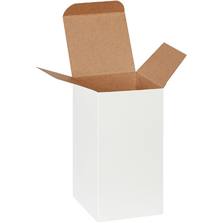 Chipboard Boxes, Folding Cartons, Reverse Tuck, 4 x 4 x 8", White