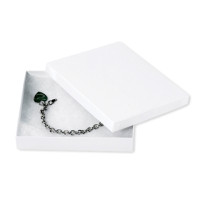 Chipboard Boxes, Gift, Jewelry, White, 6 x 5 x 1"