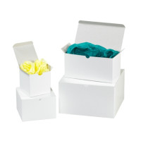 Chipboard Boxes, Gift, White, 9 x 9 x 5 1/2"