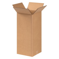 Corrugated Boxes, 8 x 8 x 17", Kraft