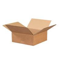 Corrugated Boxes, 8 x 8 x 3", Kraft, Flat