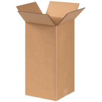 Corrugated Boxes, 6 x 6 x 14", Kraft