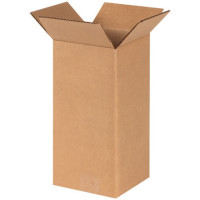 Corrugated Boxes, 6 x 6 x 12", Kraft