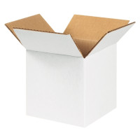 Corrugated Boxes, 5 x 5 x 5", White