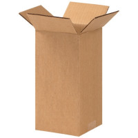 Corrugated Boxes, 5 x 5 x 10", Kraft