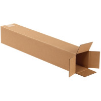 Corrugated Boxes, 4 x 4 x 24", Kraft