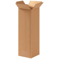 Corrugated Boxes, 4 x 4 x 12", Kraft