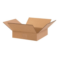 Corrugated Boxes, 10 x 10 x 2", Kraft, Flat