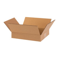 Corrugated Boxes, 10 x 8 x 2", Kraft, Flat