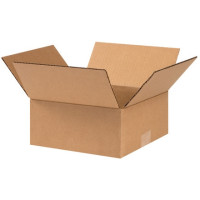 Corrugated Boxes, 9 x 9 x 4", Kraft, Flat