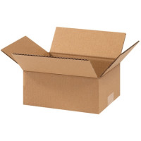 Corrugated Boxes, 9 x 7 x 3", Kraft, Flat