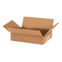 Corrugated Boxes, 9 x 6 x 2", Kraft, Flat