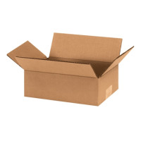 Corrugated Boxes, 9 x 6 x 3", Kraft, Flat