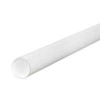 Mailing Tubes with Caps, Round, White, 1 1/2 x 6"