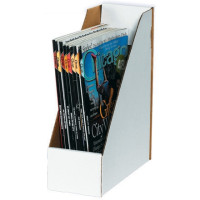 White Magazine File Boxes, 9 1/4 x 4 x 12"