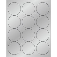 Silver Foil Circle Laser Labels, 2 1/2"