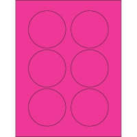 Fluorescent Pink Circle Laser Labels, 3"