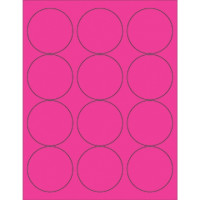 Fluorescent Pink Circle Laser Labels, 2 1/2"