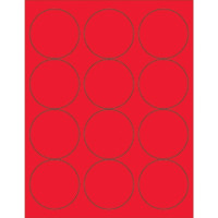 Fluorescent Red Circle Laser Labels, 2 1/2"