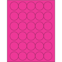 Fluorescent Pink Circle Laser Labels, 1 1/2"