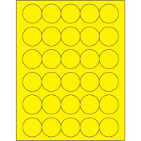 Fluorescent Yellow Circle Laser Labels, 1 1/2"