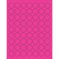 Fluorescent Pink Circle Laser Labels, 1"