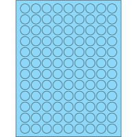 Fluorescent Pastel Blue Circle Laser Labels, 3/4"