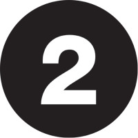 Black Circle "2" Number Labels - 2"
