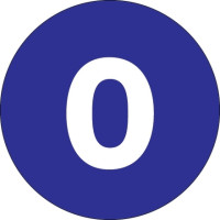 Dark Blue Circle "0" Number Labels - 1"