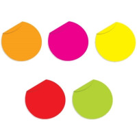 Blank Inventory Circle Labels Assortment Pack - Fluorescent, 2"
