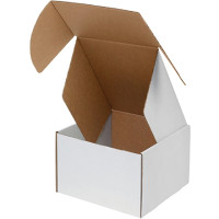 Literature Mailers, Tab Locking, White, 4 x 4 x 4"