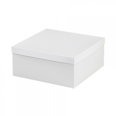 Chipboard Gift Boxes, Bottom, Deluxe, White, 14 x 14 x 6