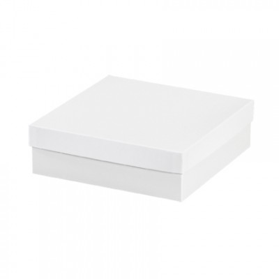 Chipboard Gift Boxes, Bottom, Deluxe, White, 10 x 10 x 3