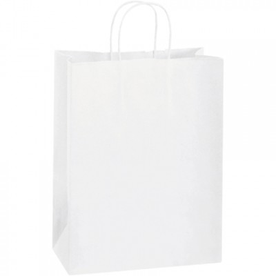 White Paper Shopping Bags, Debbie - 10 x 5 x 13