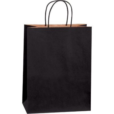 Black Tinted Paper Shopping Bags, 10 x 5 x 13