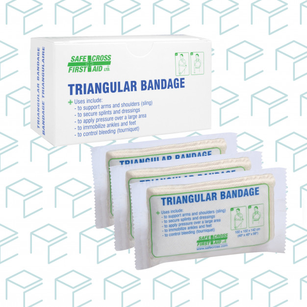 Bandage triangulaire comprimé, unitisé - 3pk