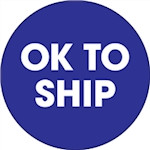 Etiquettes bleues "Ok pour expédier", 2 "