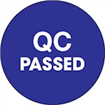 Etiquettes d'inventaire bleues "QC Passed", 2 "