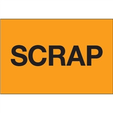 Étiquettes d'inventaire "Scrap" orange fluorescent, 2 x 3 "